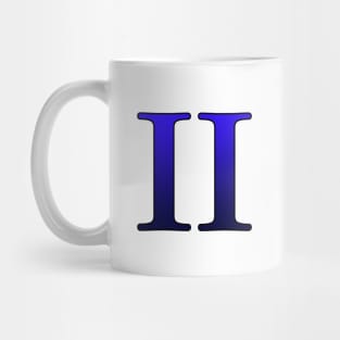 Blue Roman Numeral 2 II Mug